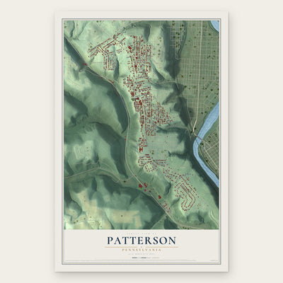 Patterson, Pennsylvania map print, the full design