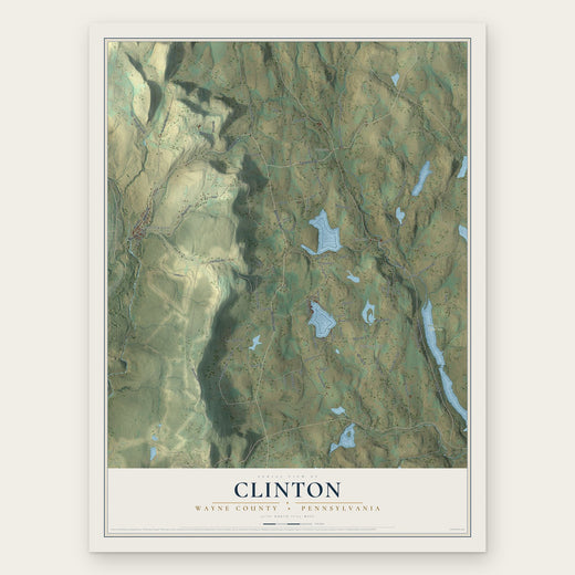 Clinton, Wayne County, Pennsylvania map print, the full design