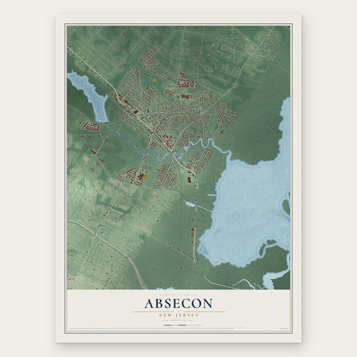 Absecon, New Jersey map print, the full design