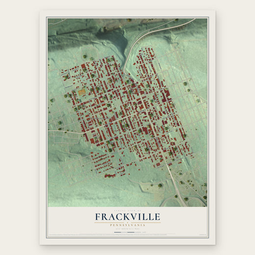 Frackville, Pennsylvania map print, the full design