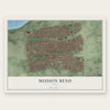 Mission Bend, Texas map print, the full design
