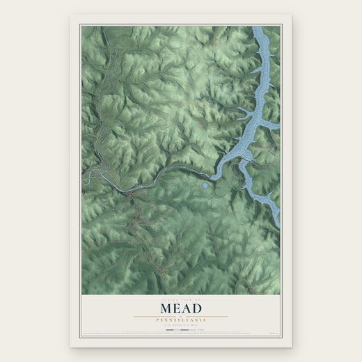 Mead, Pennsylvania map print, the full design