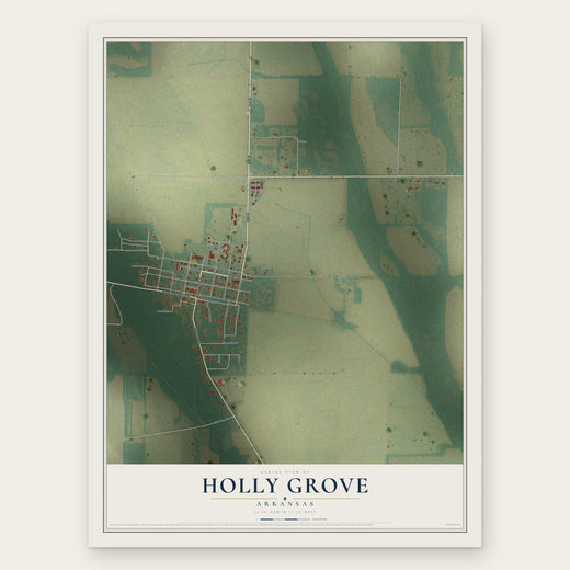 Holly Grove, Arkansas map print, the full design