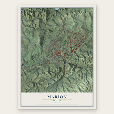Marion, Virginia map print, the full design