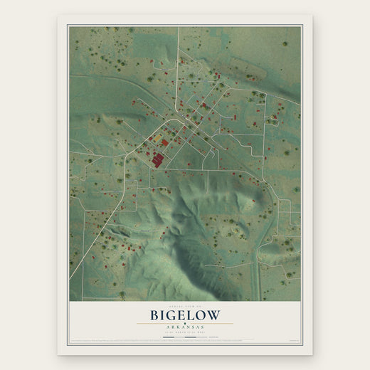Bigelow, Arkansas map print, the full design