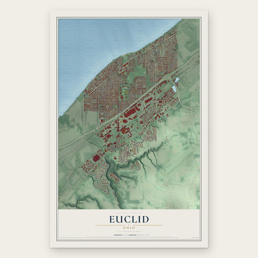 Euclid, Ohio map print, the full design