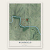 Woodfield, Georgia map print, the full design