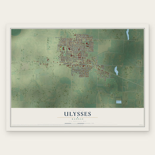 Ulysses, Kansas map print, the full design