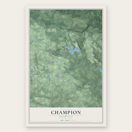 Champion, Michigan map print, the full design