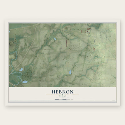 Hebron, Texas map print, the full design