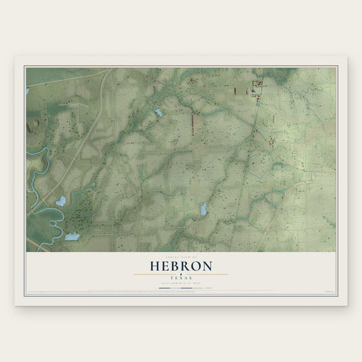 Hebron, Texas map print, the full design