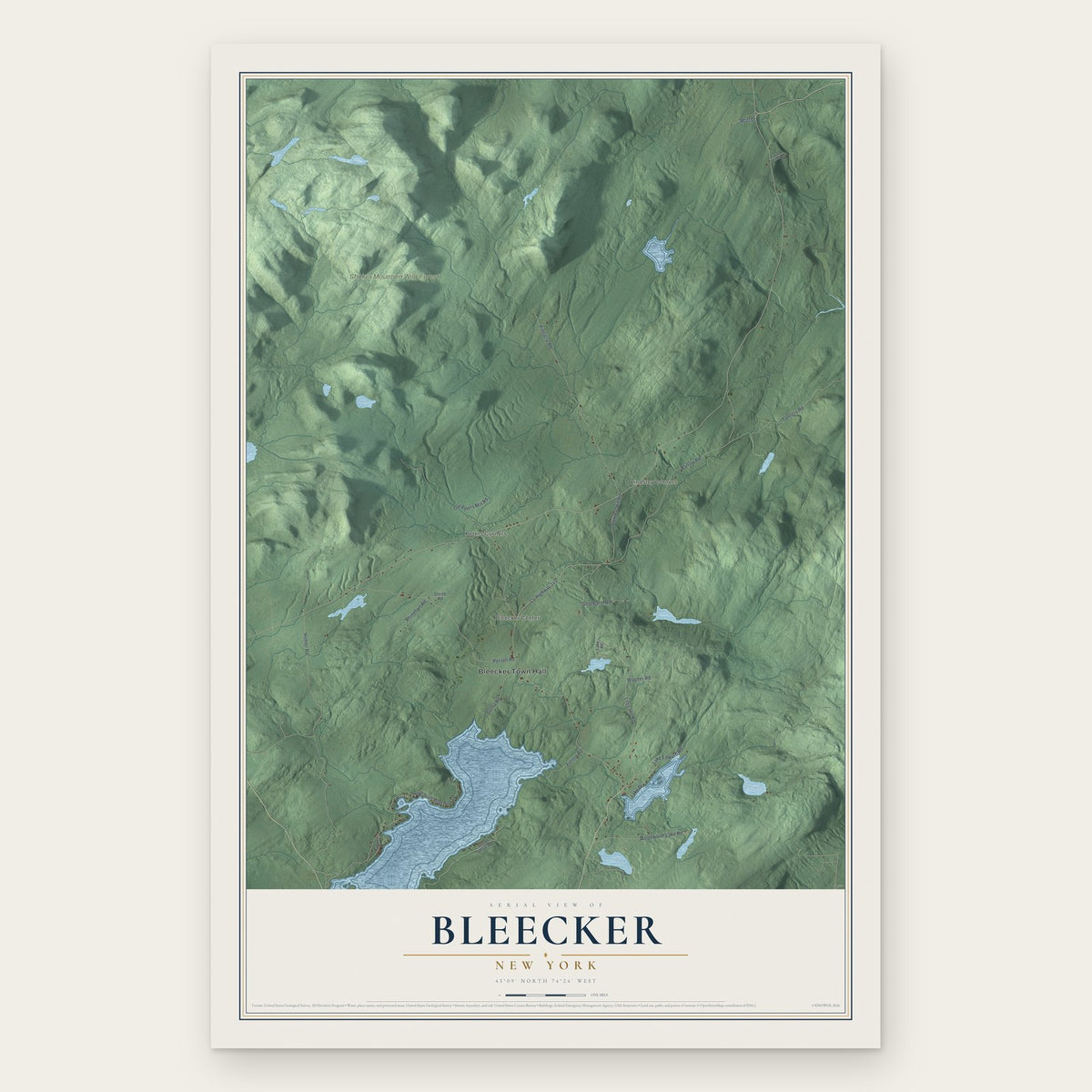 Bleecker, New York map print, the full design