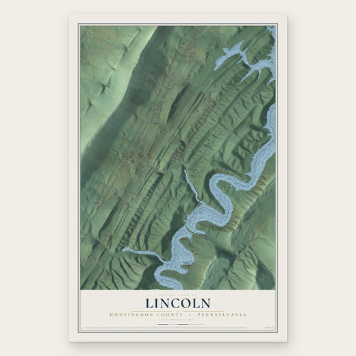 Lincoln, Huntingdon County, Pennsylvania map print, the full design