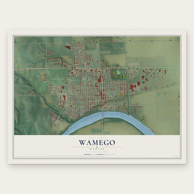 Wamego, Kansas map print, the full design