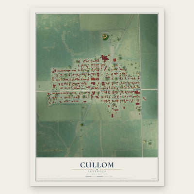 Cullom, Illinois map print, the full design