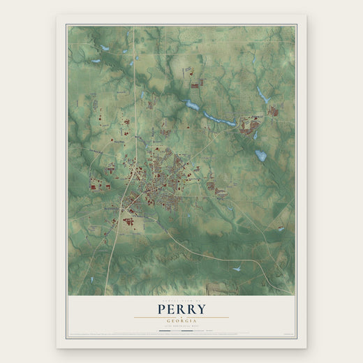 Perry, Georgia map print, the full design