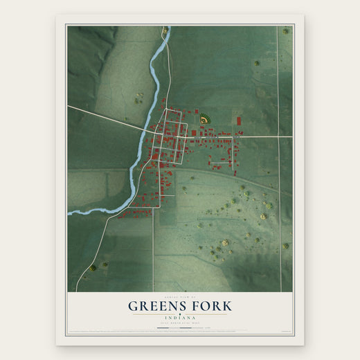 Greens Fork, Indiana map print, the full design