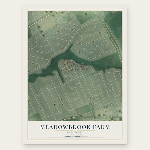 Meadowbrook Farm, Kentucky map print, the full design