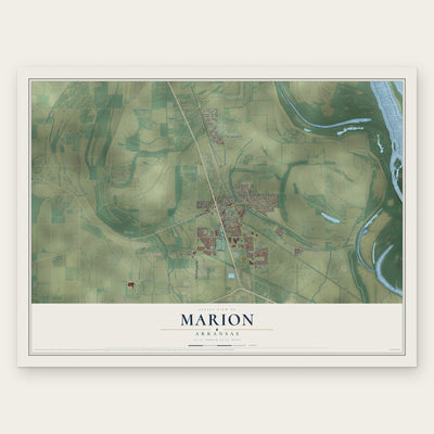 Marion, Arkansas map print, the full design