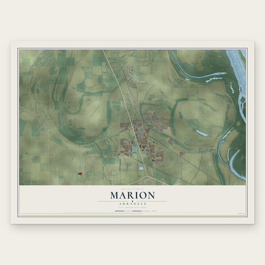 Marion, Arkansas map print, the full design