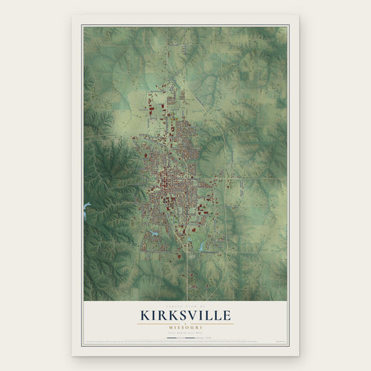 Kirksville, Missouri map print, the full design
