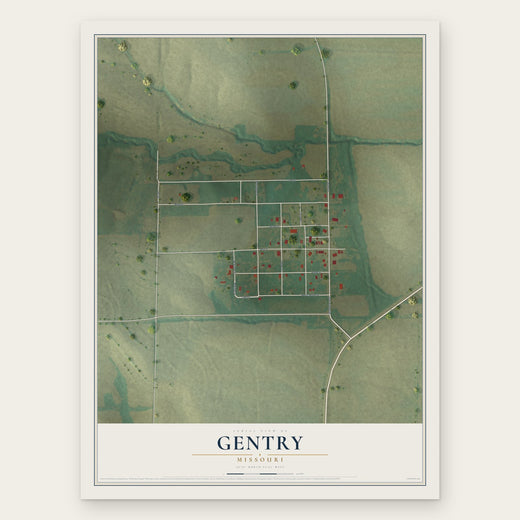 Gentry, Missouri map print, the full design
