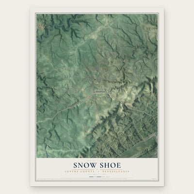 Snow Shoe, Centre County, Pennsylvania map print, the full design