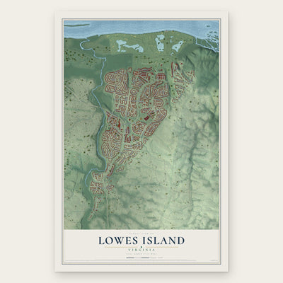 Lowes Island, Virginia map print, the full design