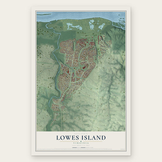 Lowes Island, Virginia map print, the full design