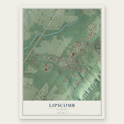 Lipscomb, Alabama map print, the full design