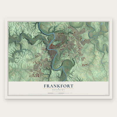 Frankfort, Kentucky map print, the full design