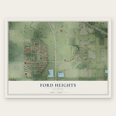 Ford Heights, Illinois map print, the full design