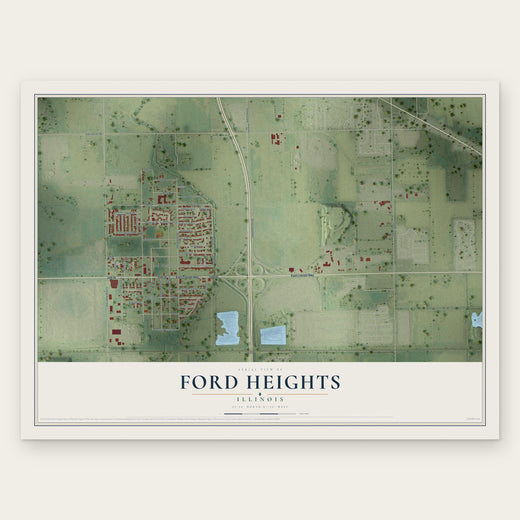 Ford Heights, Illinois map print, the full design