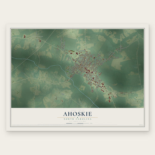 Ahoskie, North Carolina map print, the full design