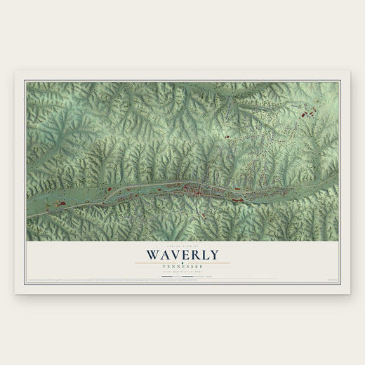 Waverly, Tennessee map print, the full design