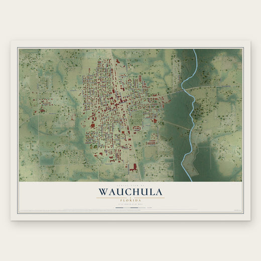 Wauchula, Florida map print, the full design