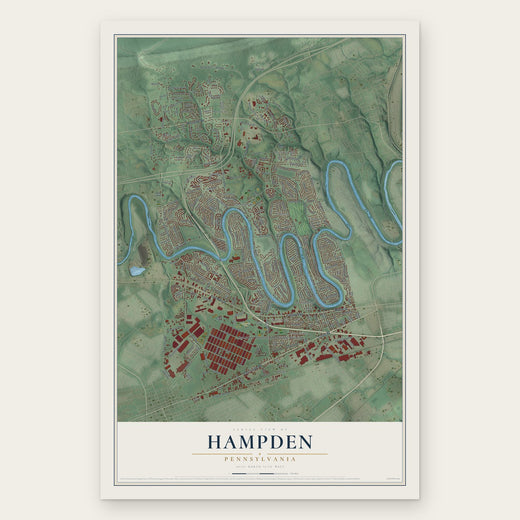 Hampden, Pennsylvania map print, the full design