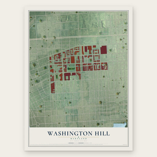 Washington Hill, Maryland map print, the full design