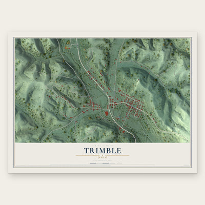 Trimble, Ohio map print, the full design