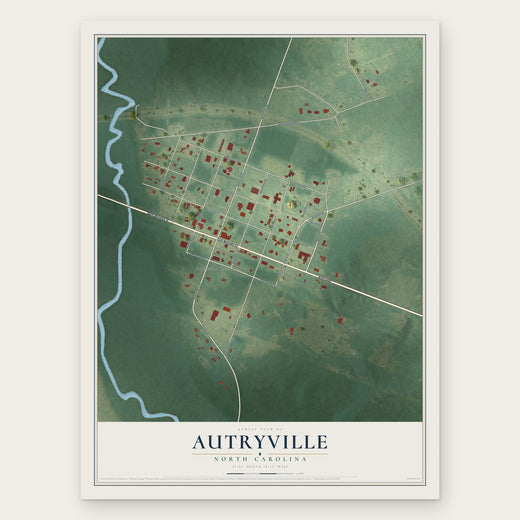 Autryville, North Carolina map print, the full design