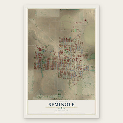Seminole, Texas map print, the full design