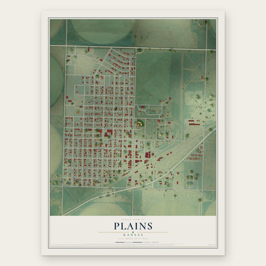 Plains, Kansas map print, the full design