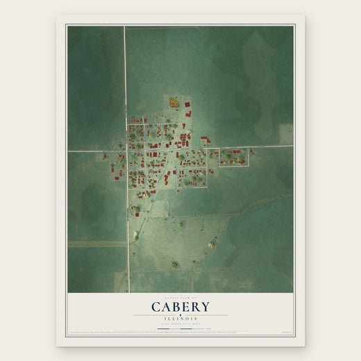 Cabery, Illinois map print, the full design