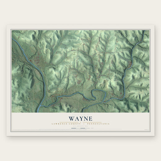 Wayne, Lawrence County, Pennsylvania map print, the full design