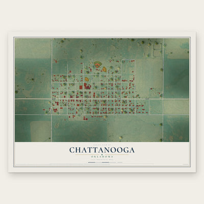 Chattanooga, Oklahoma map print, the full design