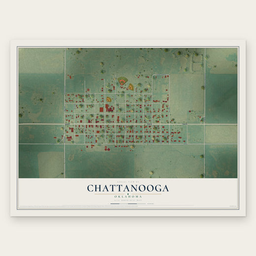 Chattanooga, Oklahoma map print, the full design