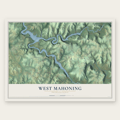 West Mahoning, Pennsylvania map print, the full design