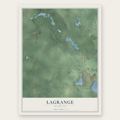LaGrange, Michigan map print, the full design
