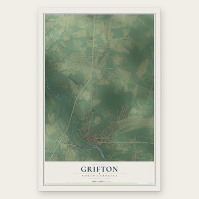 Grifton, North Carolina map print, the full design