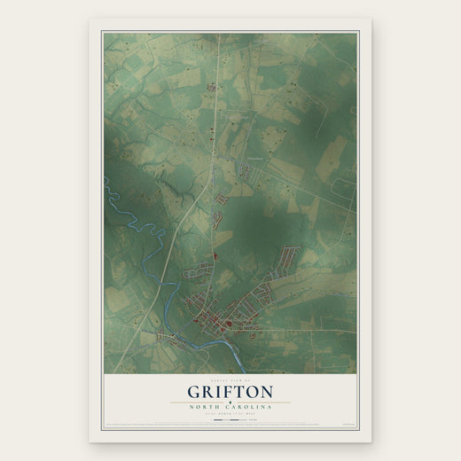 Grifton, North Carolina map print, the full design